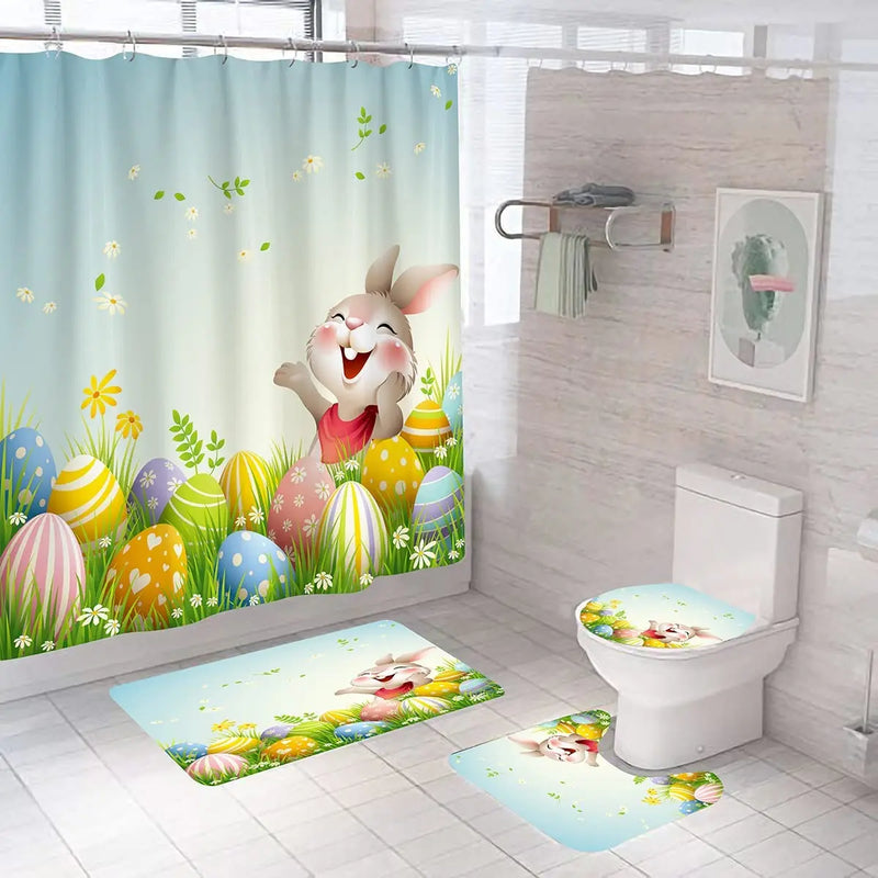 Velikonoční sprchový závěs a koberečky - více variant