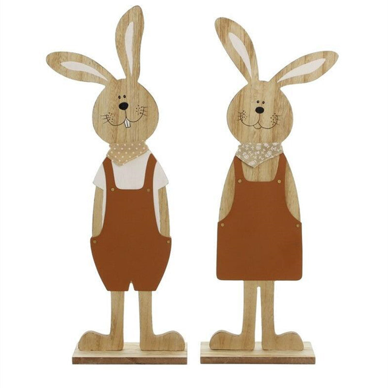 Dva dřevění velikonoční králíčci - více variant