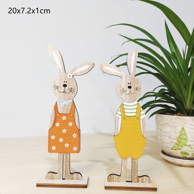 Dva dřevění velikonoční králíčci - více variant
