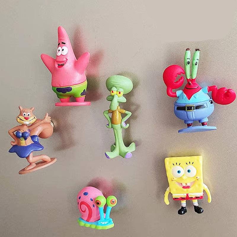 Designové 3D magnety na ledničku Spongebob - 6 ks