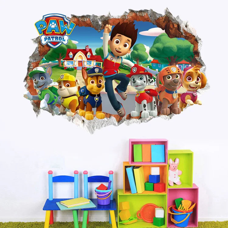 Velká dětská samolepka na zeď Paw Patrol