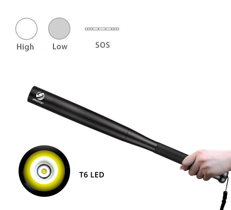 Baseballová pálka s LED svítilnou na sebeobranu - více variant