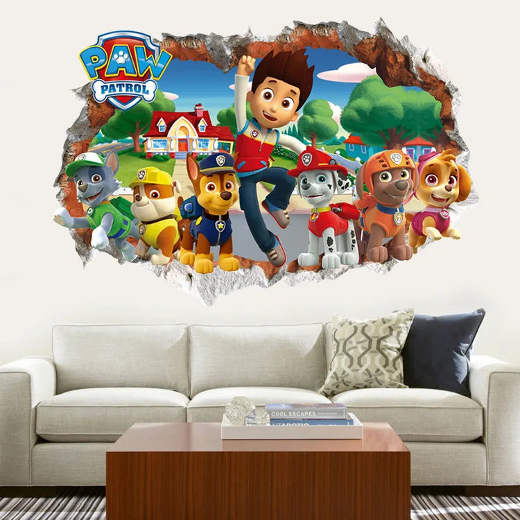 Velká dětská samolepka na zeď Paw Patrol