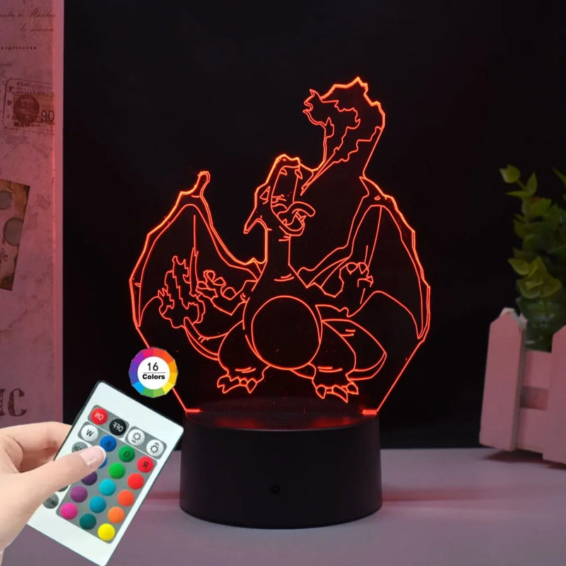Lampa s 3D iluzí Pokémon