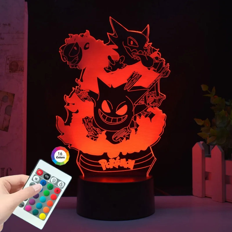 Lampa s 3D iluzí Pokémon