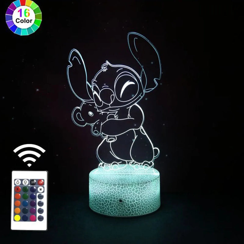Lampa s 3D iluzí Stitch - více variant