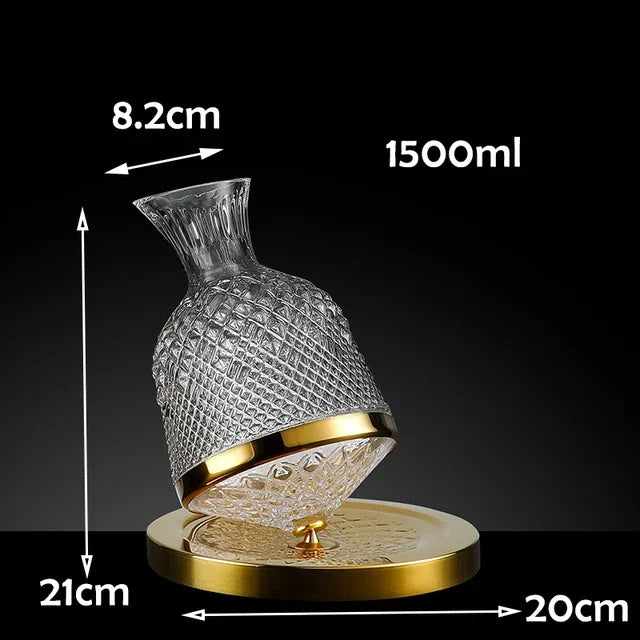 Designová karafa na víno – 360° otočný dekantér, 1,5 l
