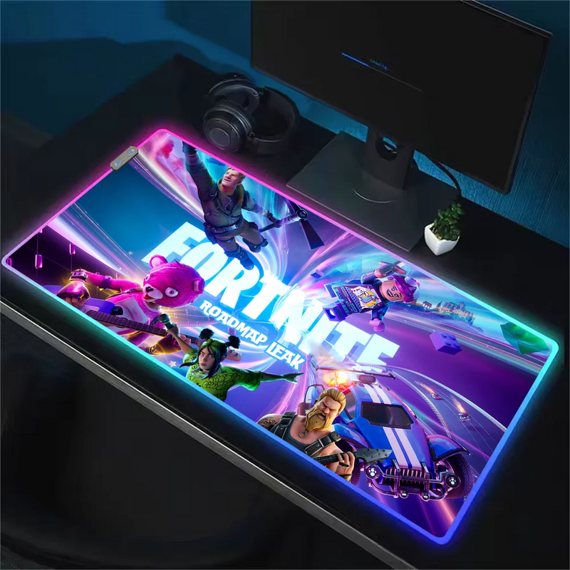 RGB svítící podložka pod klávesnici a myš Fortnite - více variant