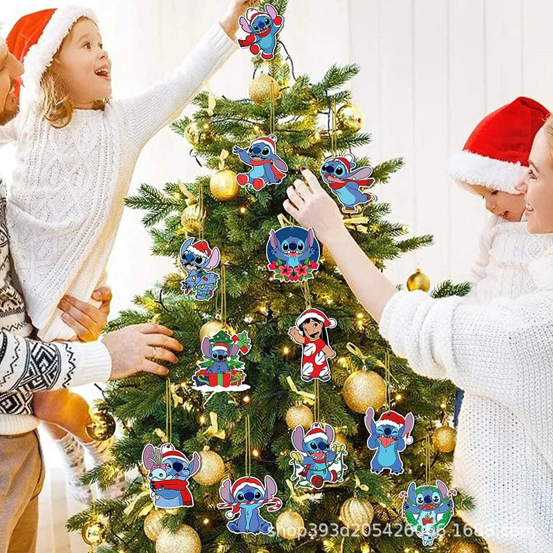Vánoční ozdoby na stromeček Stitch - 12 ks