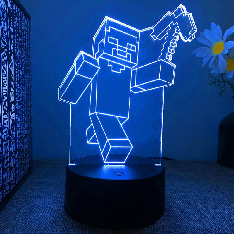 Lampička s 3D iluzí Minecraft - více variant