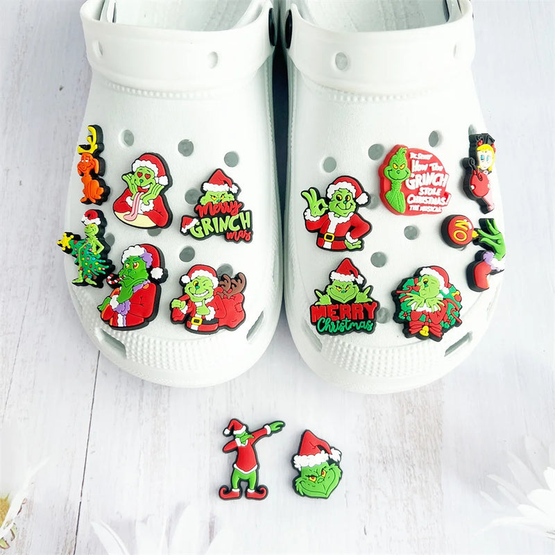Ozdoby na boty Crocs vánoční Grinch - 14 ks