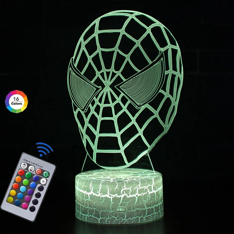 Lampa s 3D iluzí Spiderman - více variant