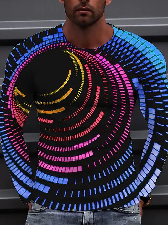 Pánské tričko s dlouhým rukávem a 3D potiskem - více variant