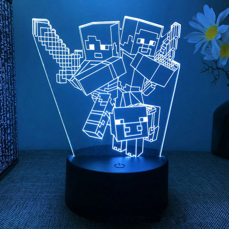 Lampička s 3D iluzí Minecraft - více variant