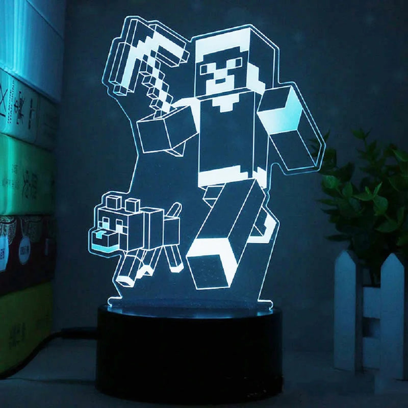 Lampička s 3D iluzí Minecraft - více variant