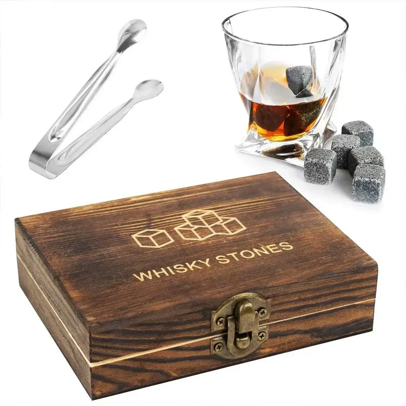 Dárková sada na whiskey – žulové chladicí kameny