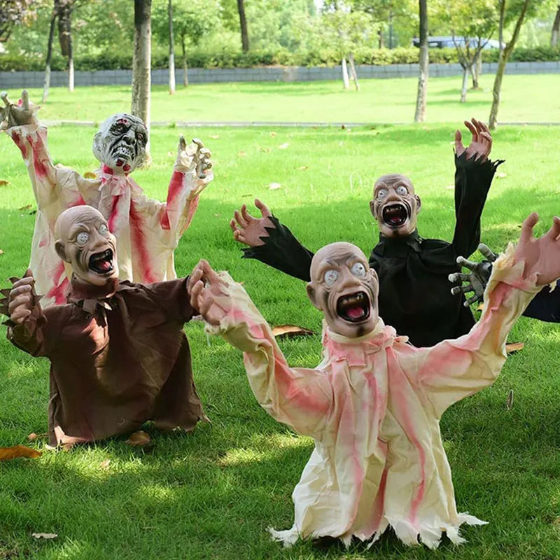 Děsivá halloweenská dekorace svítící zombie - více variant