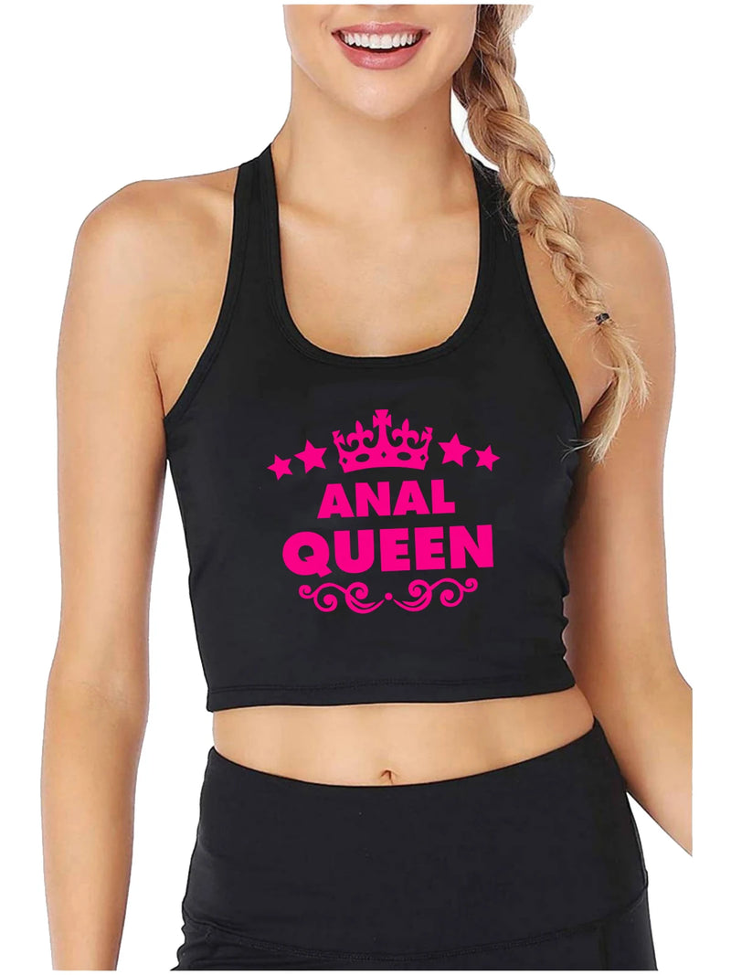 Vtipný dámský Crop Top Anal Queen - více variant