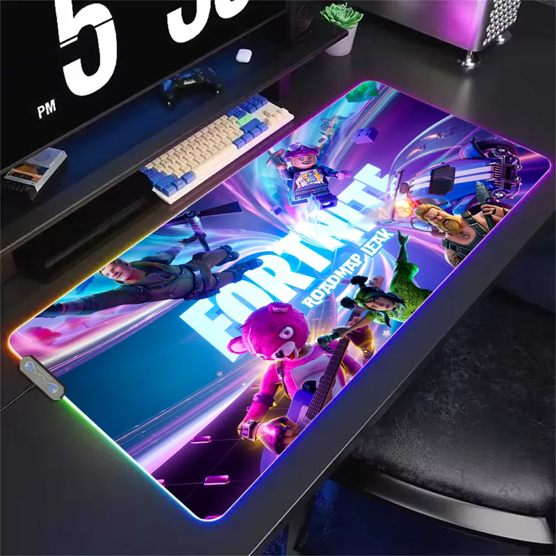 RGB svítící podložka pod klávesnici a myš Fortnite - více variant
