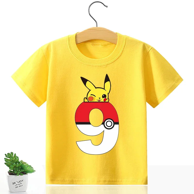 Dětské narozeninové triko s číslem Pikachu - více variant