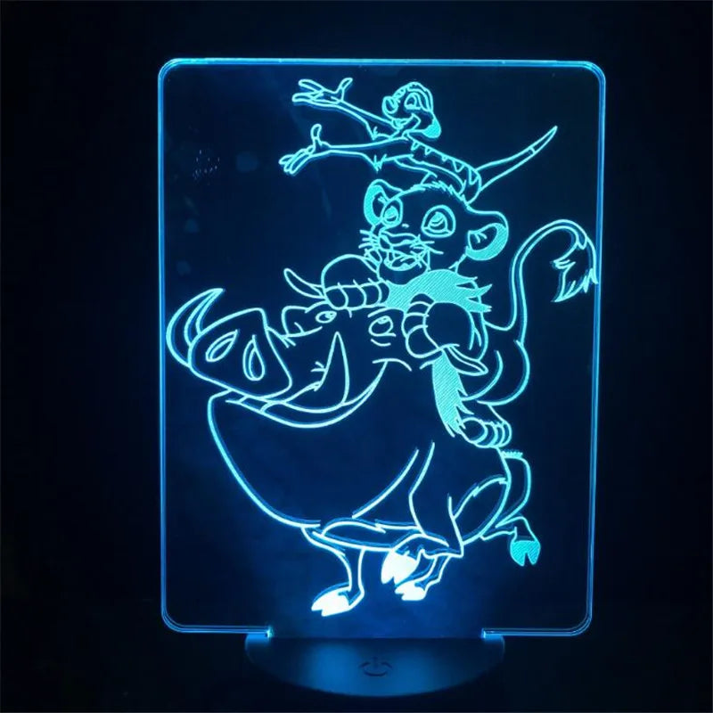 Lampa s 3D iluzí Lví Král - více variant