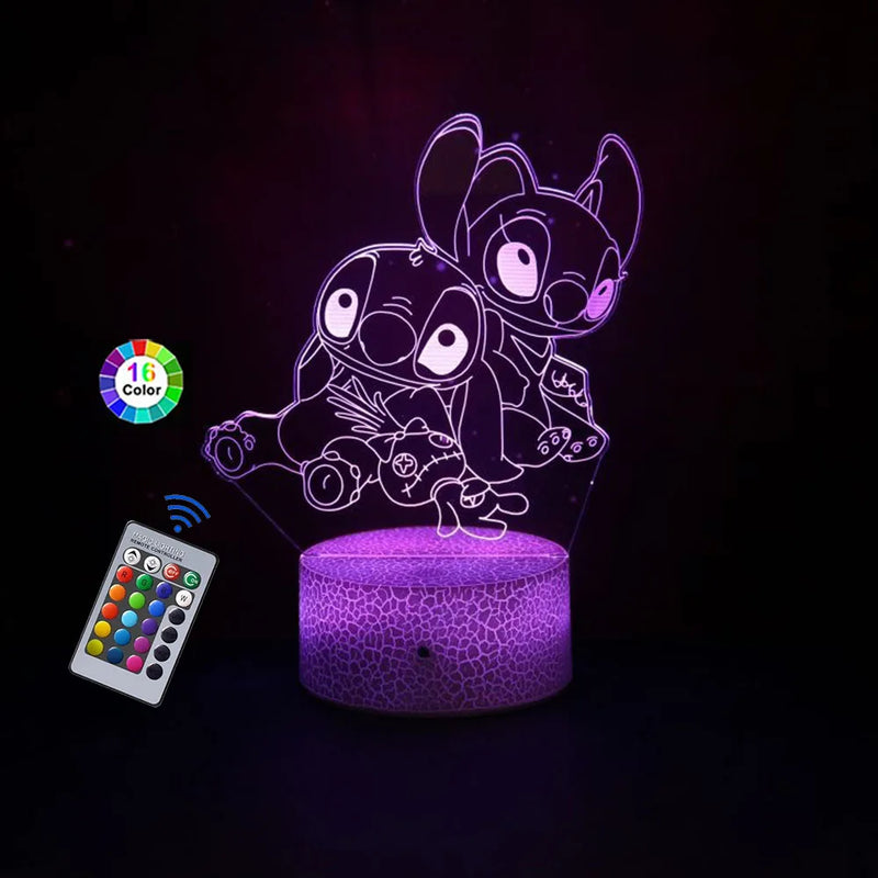 Lampa s 3D iluzí Stitch - více variant