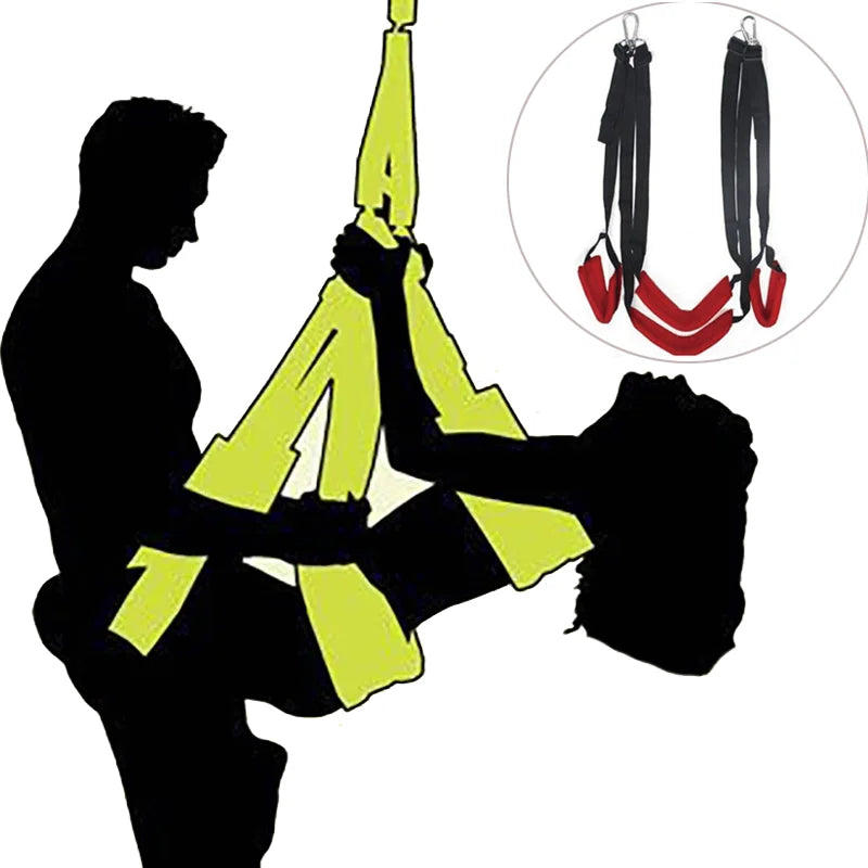 Závěsná BDSM houpačka s polstrovanými popruhy