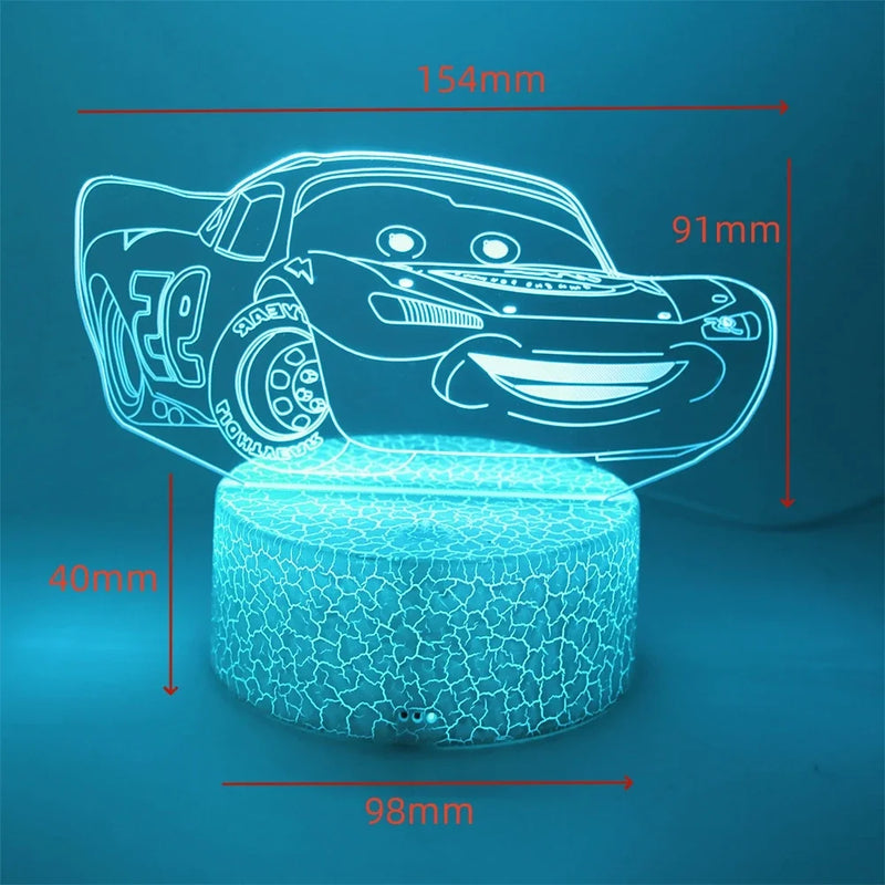 Lampa s 3D iluzí Auta 3 - Blesk McQueen