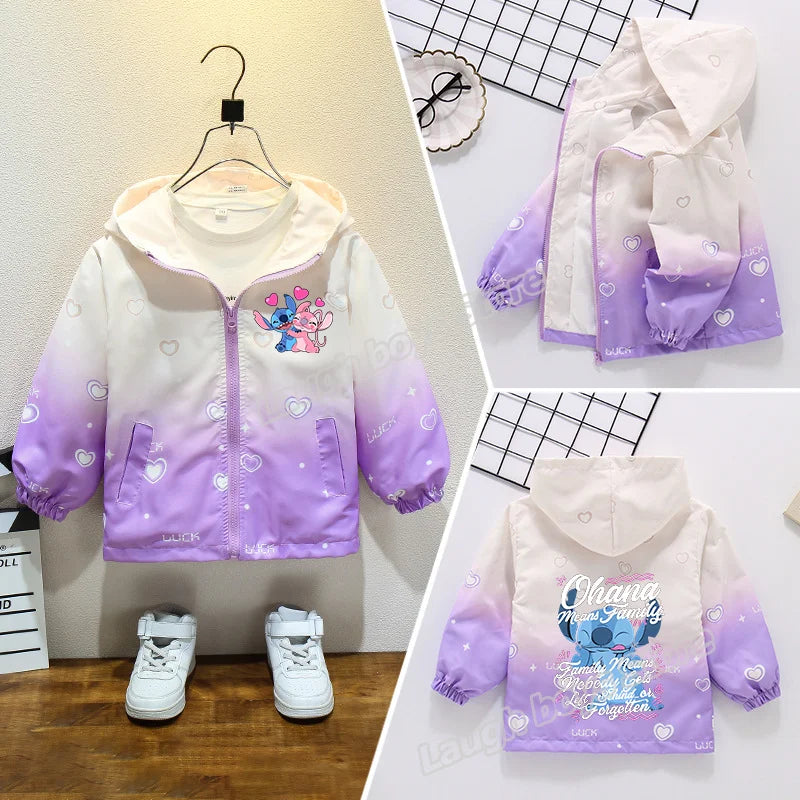 Dívčí podzimní nepromokavá bunda Stitch - více variant