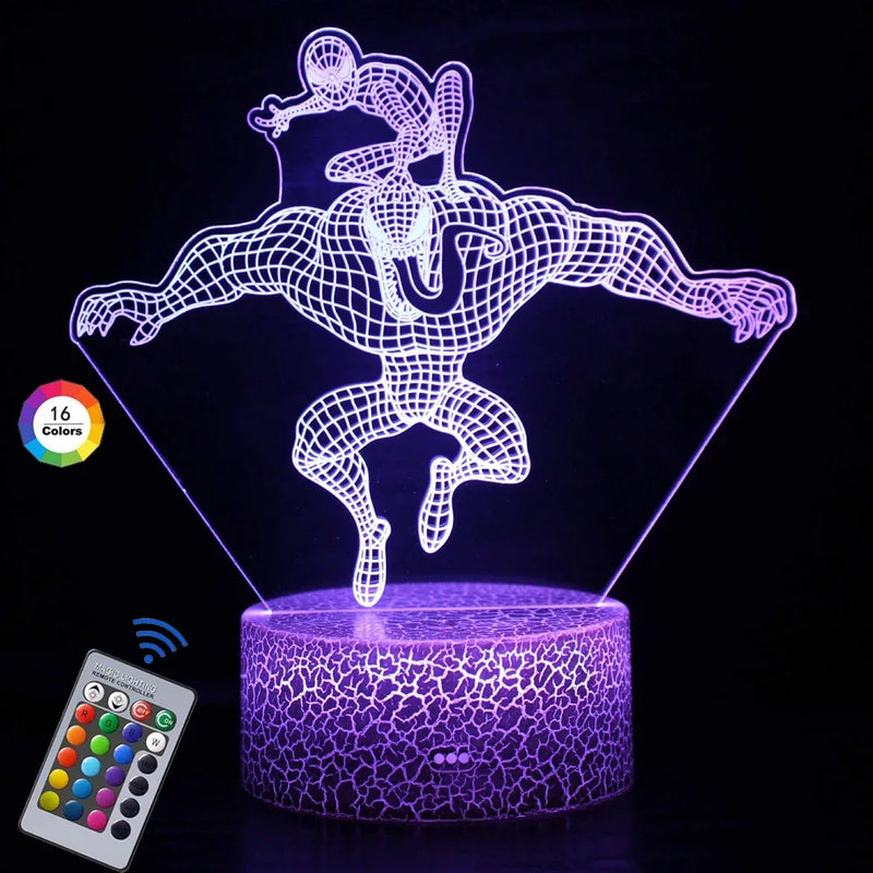 Lampa s 3D iluzí Spiderman - více variant