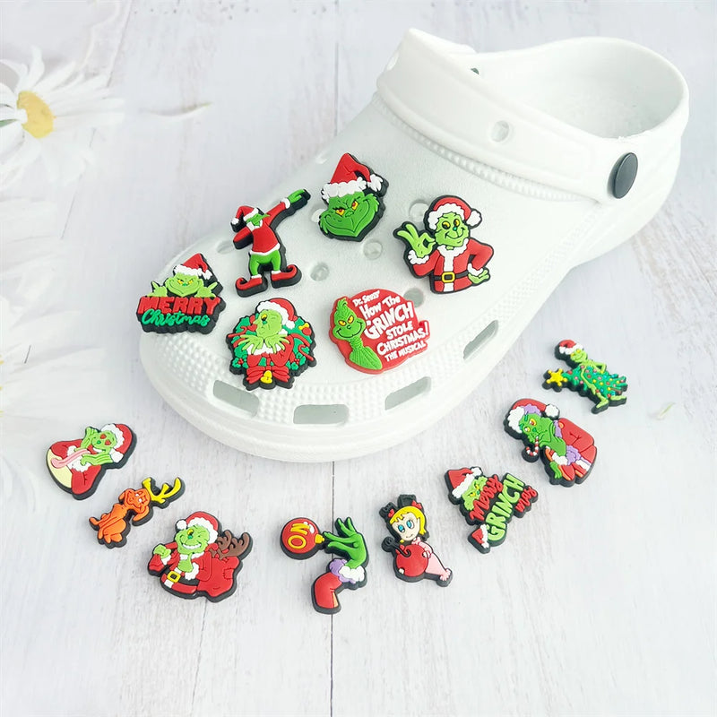 Ozdoby na boty Crocs vánoční Grinch - 14 ks