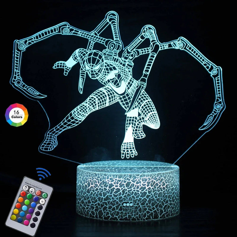 Lampa s 3D iluzí Spiderman - více variant