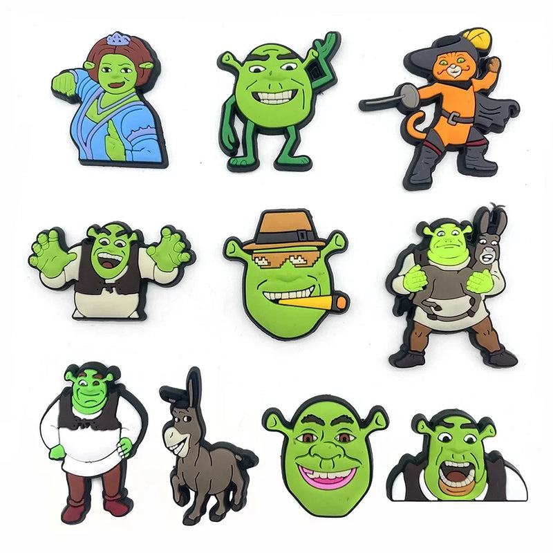 Dětské ozdoby na boty Crocs Shrek - 10 ks