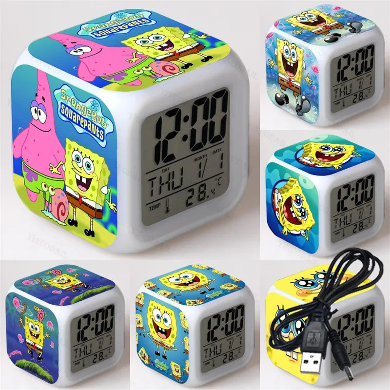 Dětský LED budík Spongebob - více variant