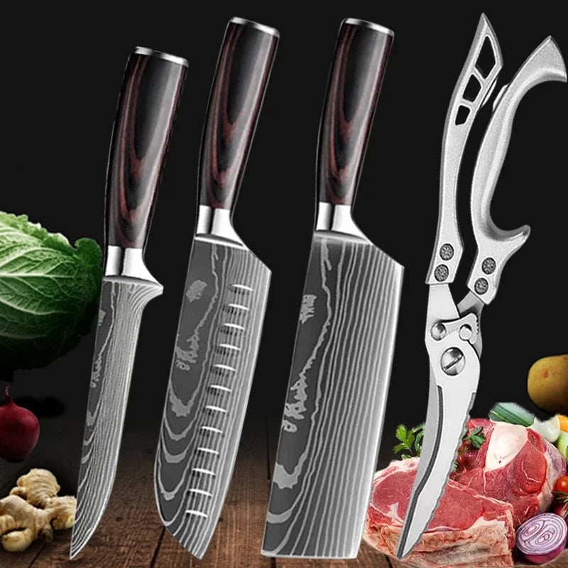 SharpMaster™ Sada kuchyňských nožů s damascénním vzorem a nůžkami