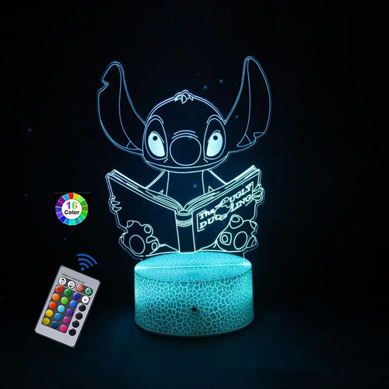 Lampa s 3D iluzí Stitch - více variant