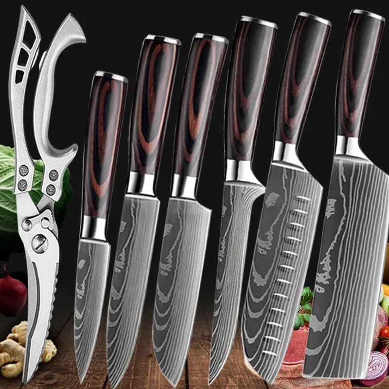SharpMaster™ Sada kuchyňských nožů s damascénním vzorem a nůžkami