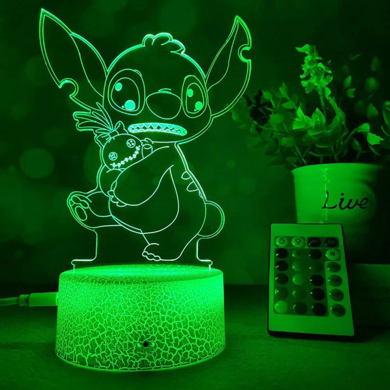 Lampa s 3D iluzí Stitch - více variant