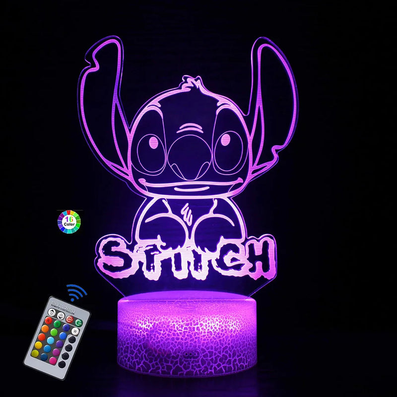 Lampa s 3D iluzí Stitch - více variant