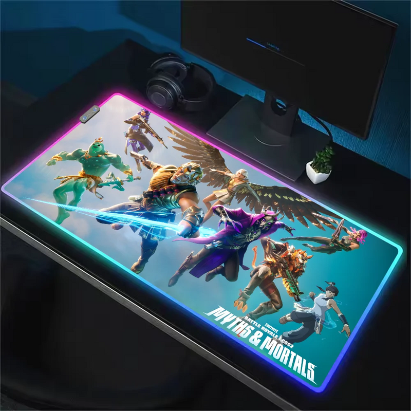 RGB svítící podložka pod klávesnici a myš Fortnite - více variant