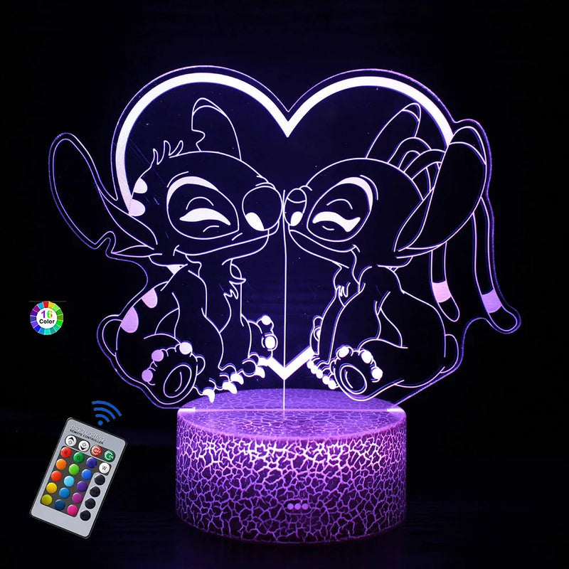 Lampa s 3D iluzí Stitch - více variant