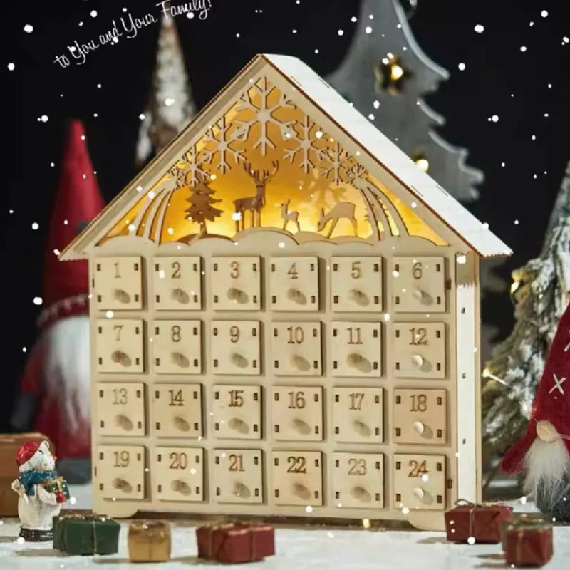 Dřevěný adventní kalendář k naplnění