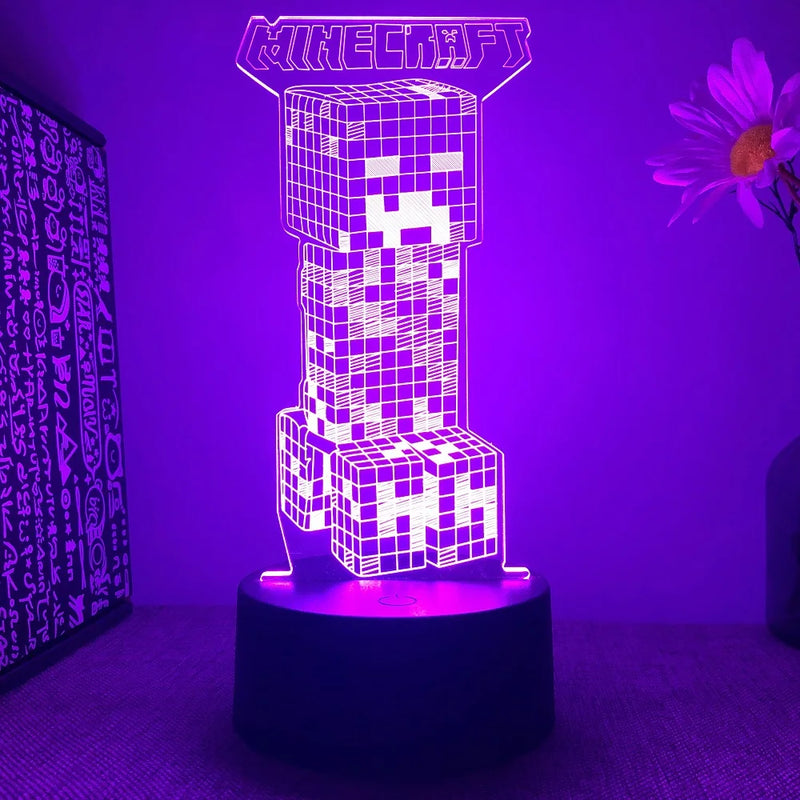 Lampička s 3D iluzí Minecraft - více variant