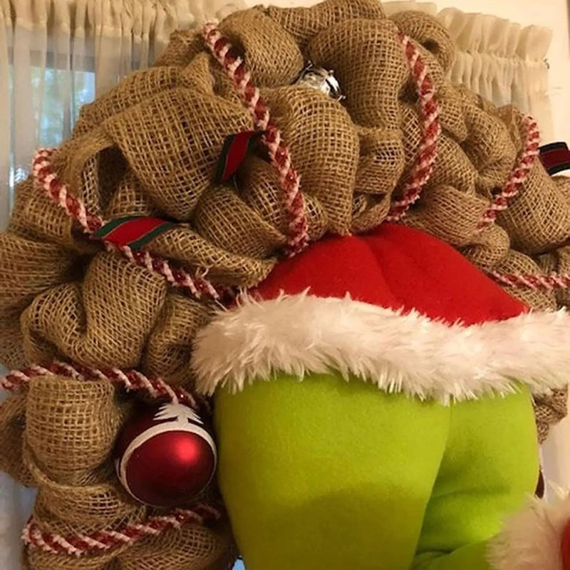 Vtipná vánoční ozdoba na okno či dveře Grinch