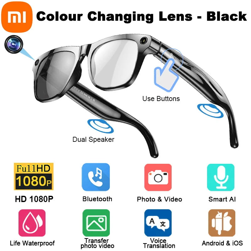 Xiaomi chytré brýle s kamerou - 1080p HD, 100 Mpx, Bluetooth hovory a AI asistent