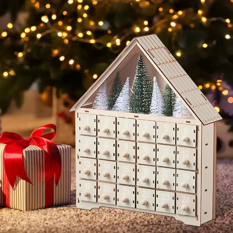 Dřevěný adventní kalendář k naplnění