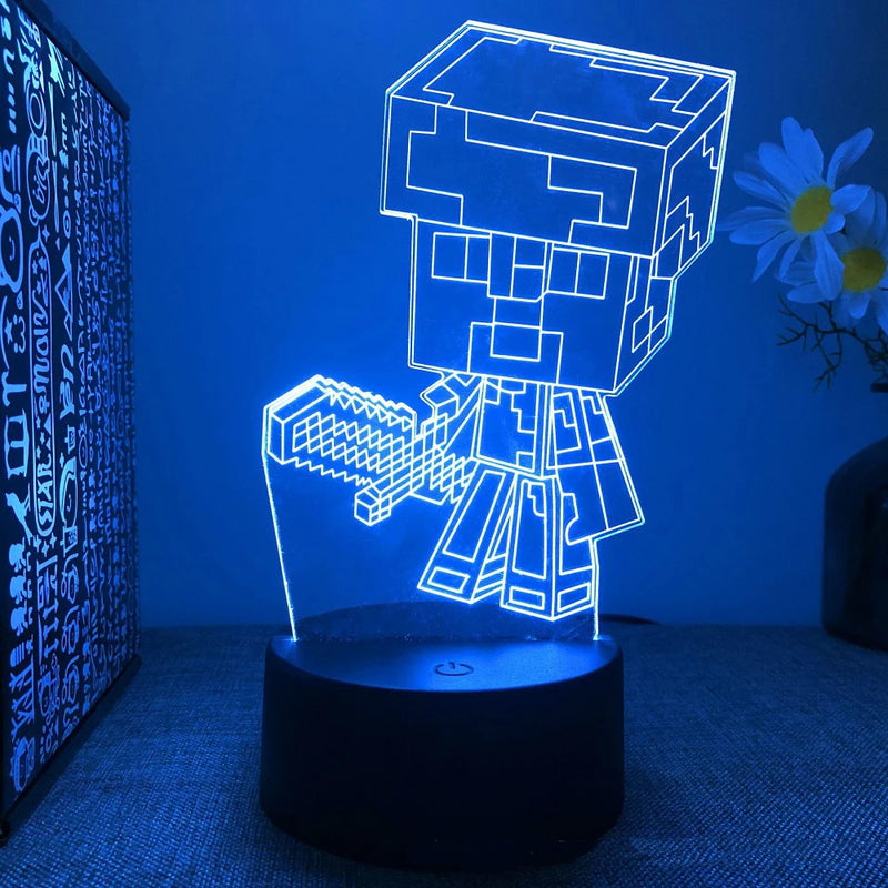 Lampička s 3D iluzí Minecraft - více variant
