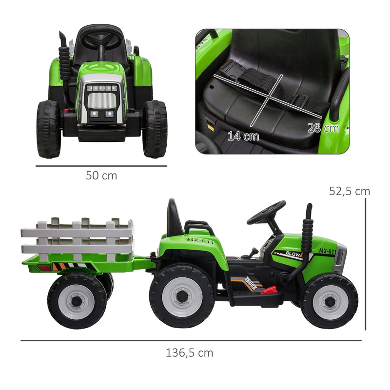 Velký dětský elektrický traktor - více variant