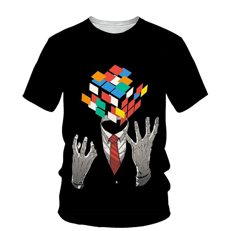 Chlapecké tričko s 3D potiskem Rubikova kostka - více variant