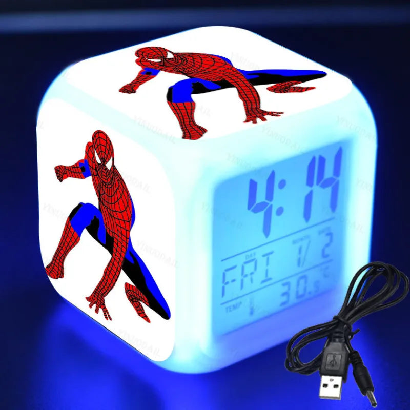 Designový LED budík Spiderman - více variant